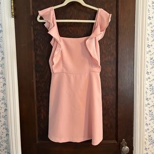 BCBG Mini Pink Ruffle Sleeve Dress